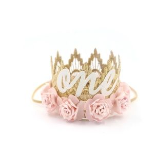 First Birthday Flower Crown Headband